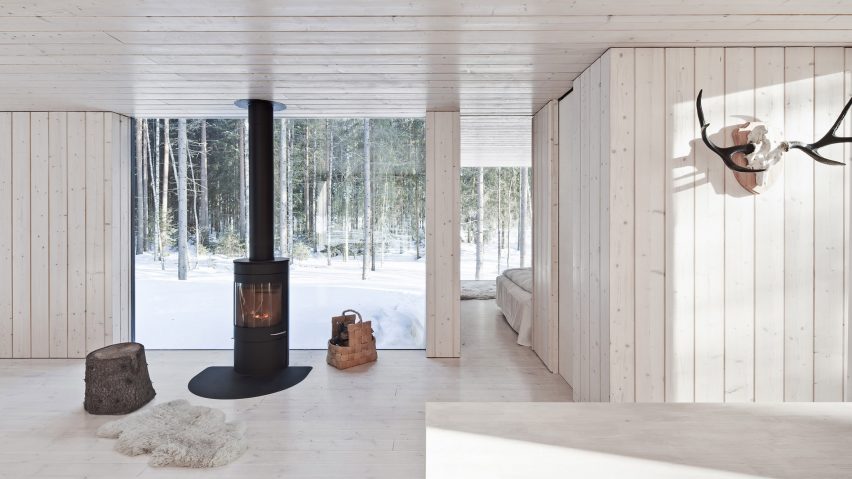 10 cosy homes with fireplaces from Dezeen’s Pinterest boards
