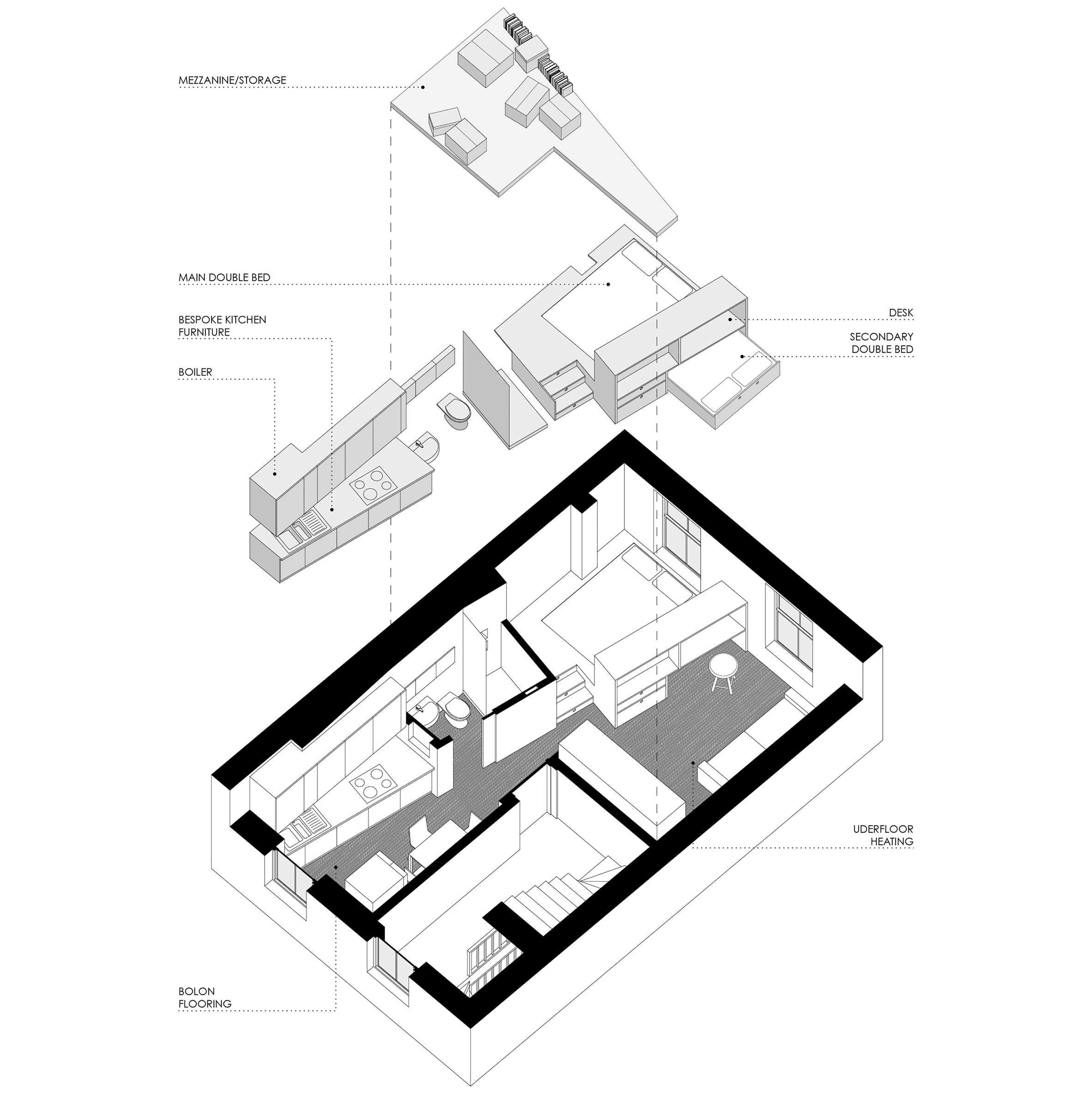 Micro flat in Islington by Diego Dalpra