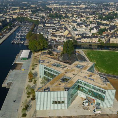 OMA and Barcode Architects complete cross-shaped library in Normandy