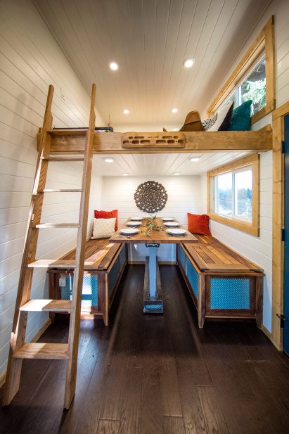 Cabin with climbing wall by Tiny Heirloom