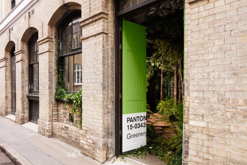 Greenery apartment installation by Airbnb and Pantone