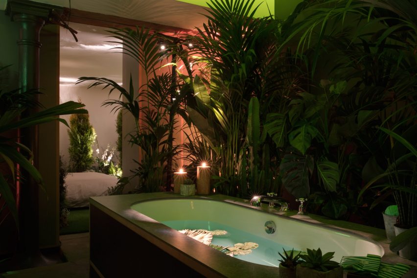 Greenery apartment installation by Airbnb and Pantone