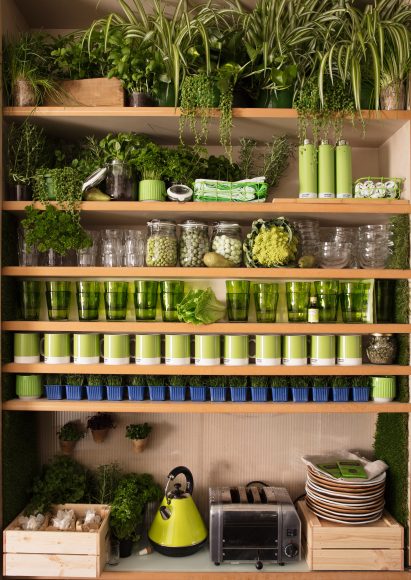 Greenery apartment installation by Airbnb and Pantone
