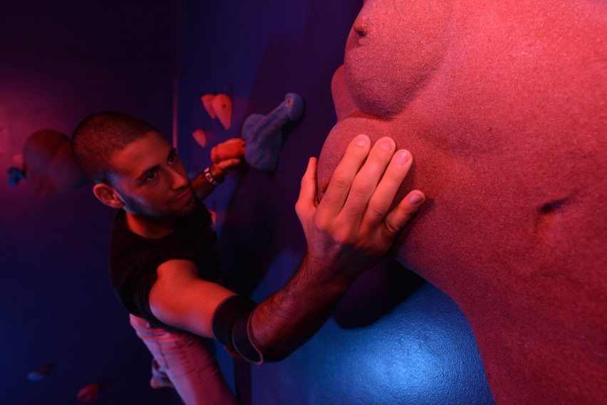 Erotic climbing wall by Bompas & Parr