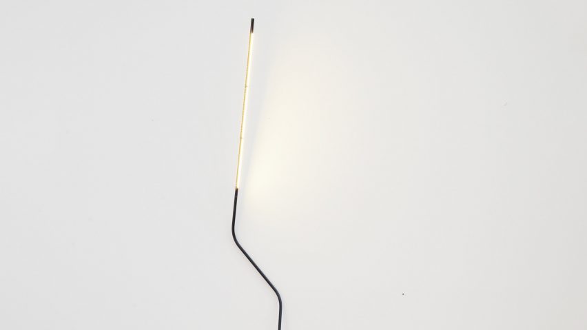 Rod bent in two places constitutes ultra-minimalist Neo light