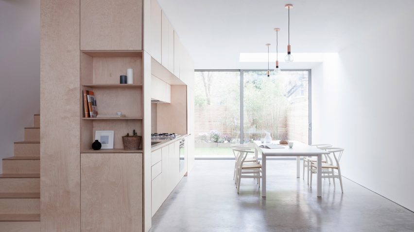 Larissa Johnston arranges minimal London home around plywood box