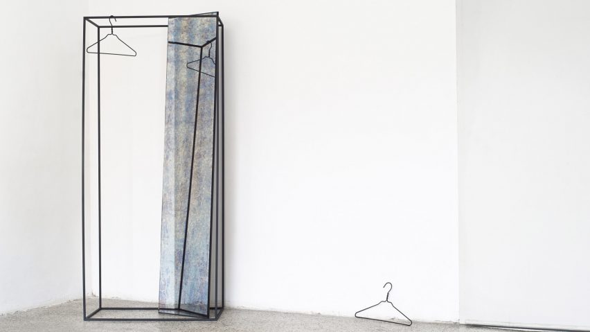 Meike Harde’s mirrors sit askew in frames that double as hangers