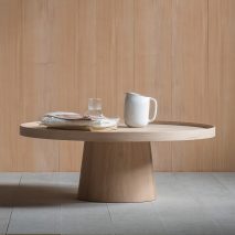 Pinch bases Rodan coffee table on Shaker storage box