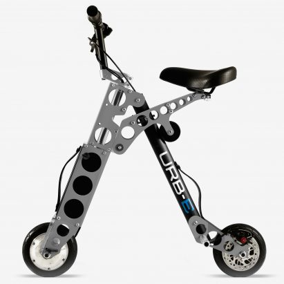 URB-E Sport electric scooter charges multiple electronic devices simultaneously
