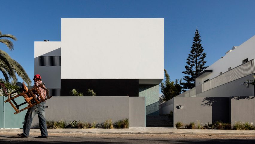 Casablanca house presents closed facade to the street but opens to garden at the rear