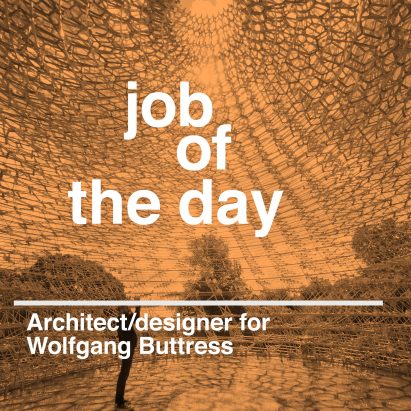 Job of the day: Part-II/Part-III architect or 3D designer for Wolfgang Buttress