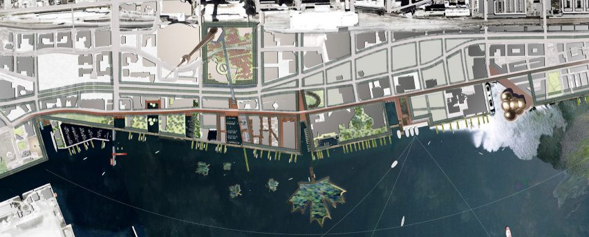 Competition master plan for waterfront by Roger du Toit, posthumous recipient of 2017 RAIC Gold Medal