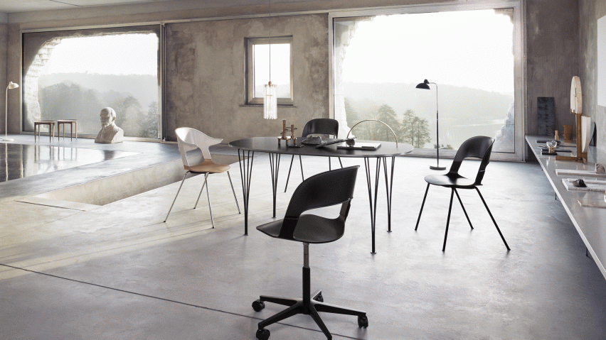 Benjamin Hubert creates new configuration of modular Pair chair for Fritz Hansen