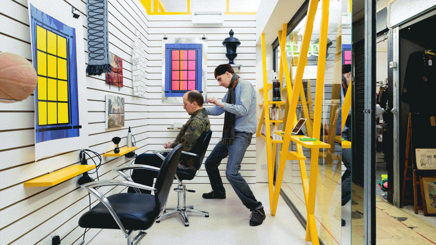 Sam Jacob designs Peckham hair salon where clients look at artwork instead of themselves