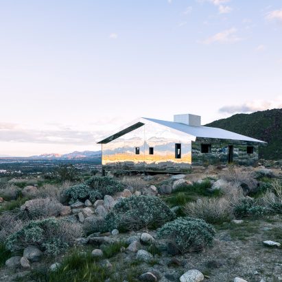 Mirage by Doug Aitken, an installation that is a part of an exhibition called Desert X, curated by Neville Wakefield