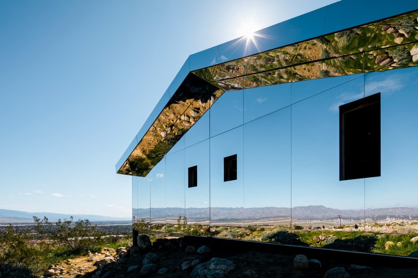 Mirage by Doug Aitken, an installation that is a part of an exhibition called Desert X, curated by Neville Wakefield