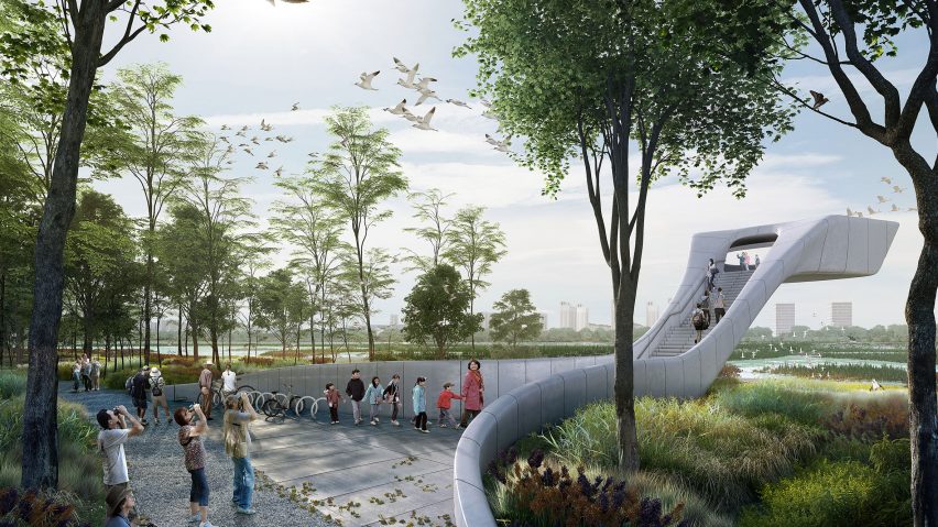 McGregor Coxall proposes wetland “bird airport” for northern China