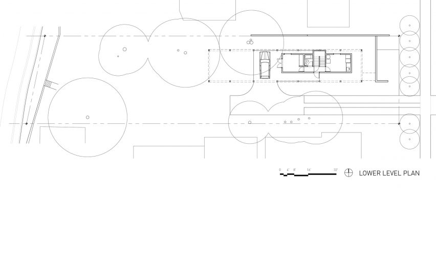 Lower level plan Junsei House by Suyama Peterson Deguchi