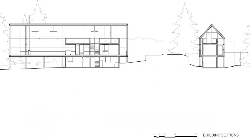 Section plan Junsei House by Suyama Peterson Deguchi