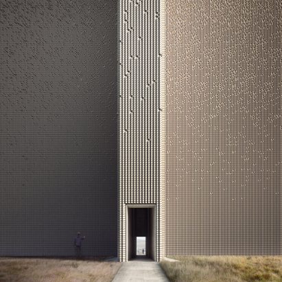This week’s Dezeen Mail features a wedged-brick monument and a self-designed skinny house