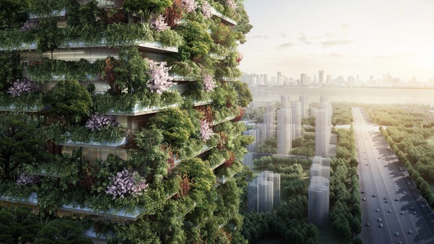 Stefano Boeri reveals plans for tree-covered towers in Nanjing