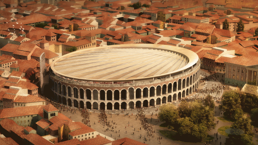 Retractable “scallop shell” roof could be built over Verona’s Roman arena