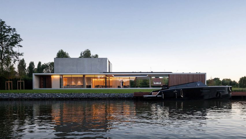 Govaert & Vanhoutte Architects creates bachelor pad with underground club on Ghent’s Leie river