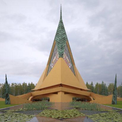 Frank Lloyd Wright’s unbuilt Trinity Chapel brought to life in images by David Romero