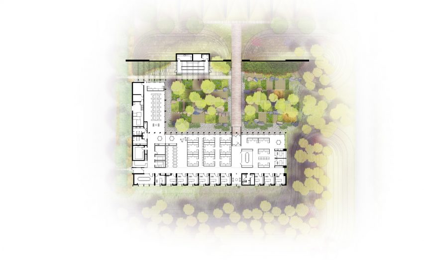 Plan of Washington Fruit Produce HQ Graham Baba Architects