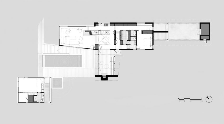 Plan of 1 Hillside by Tim Cuppett Architects