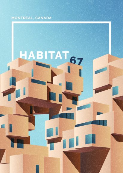 Brutalist illustrations by Marta Colmenero for GoCompare