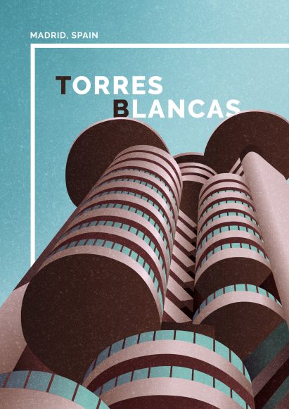 Brutalist illustrations by Marta Colmenero for GoCompare