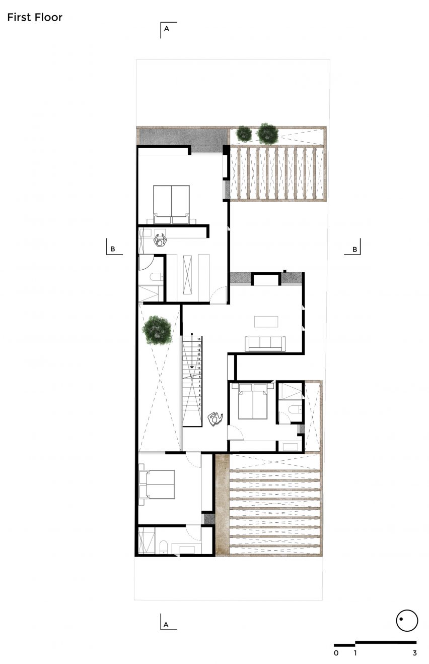 Plan of Casa Zihuaren by Intersticial Arquitectura