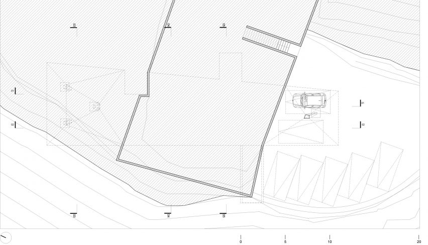 B1 plan for GZ House by Studio Cáceres Lazo