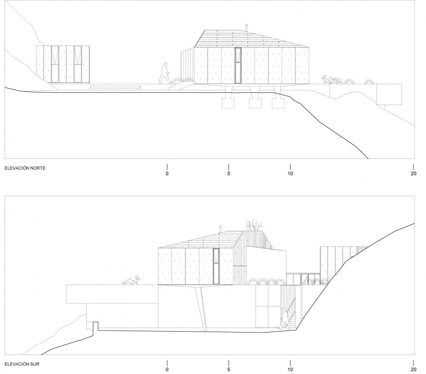 Elevation of GZ House by Studio Cáceres Lazo