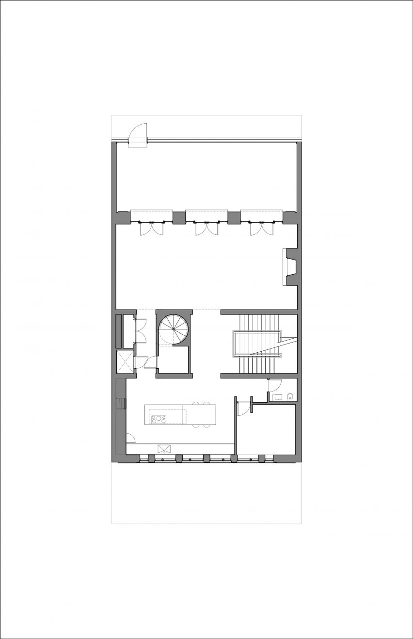 Plan of Lincoln Park Townhouse by HBRA