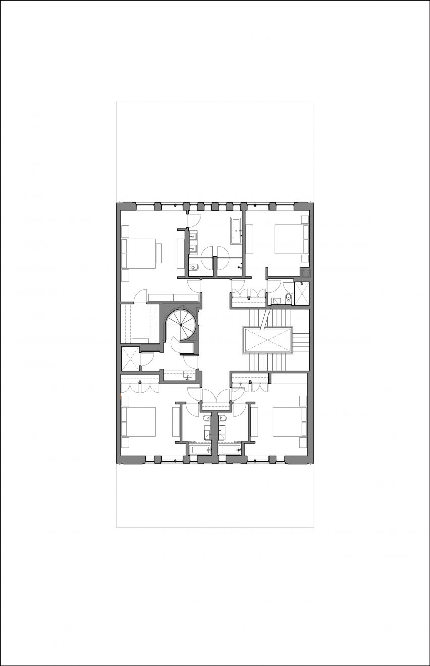 Plan of Lincoln Park Townhouse by HBRA