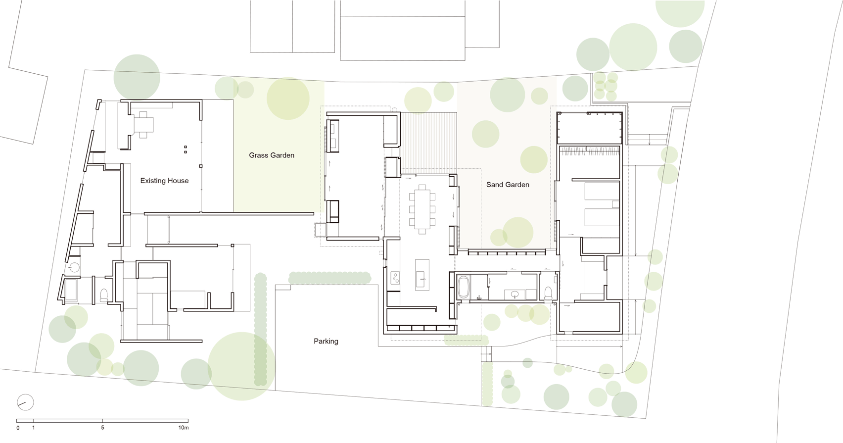 House with Gardens and Roofs by Arii Irie Architects