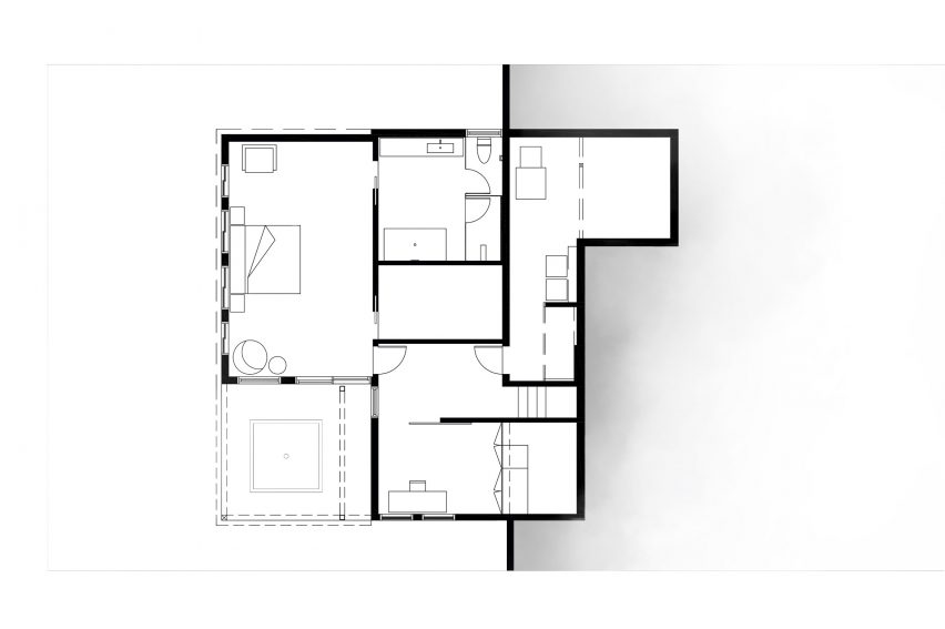 Plan of A House with a View by Axelrod Architects