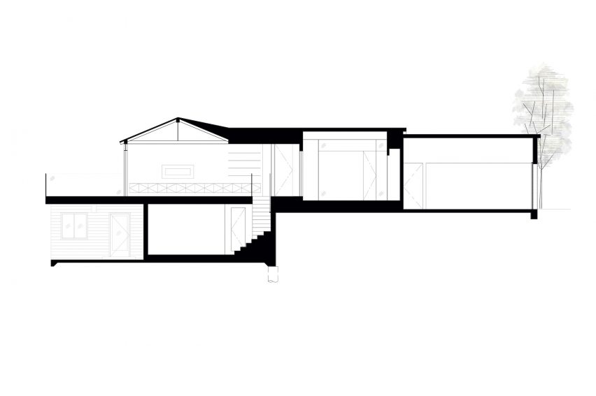Section of A House with a View by Axelrod Architects