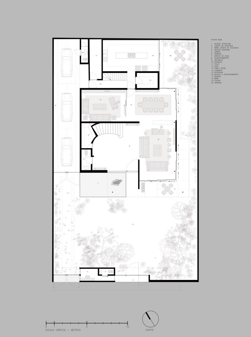 Plan for Sierra Fria house by JJRR Arquitectura