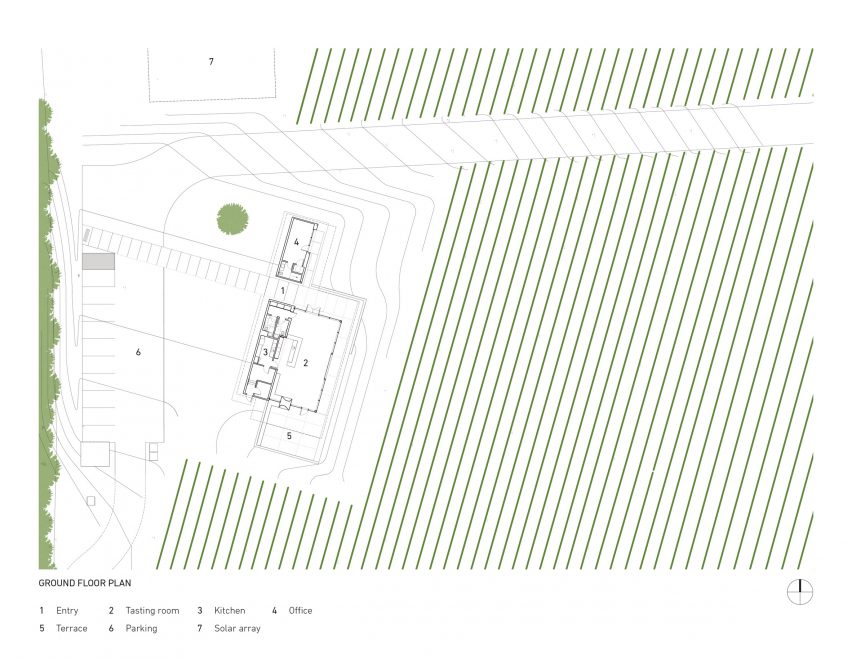 Plan for L'Angolo Estate by Lever Architecture