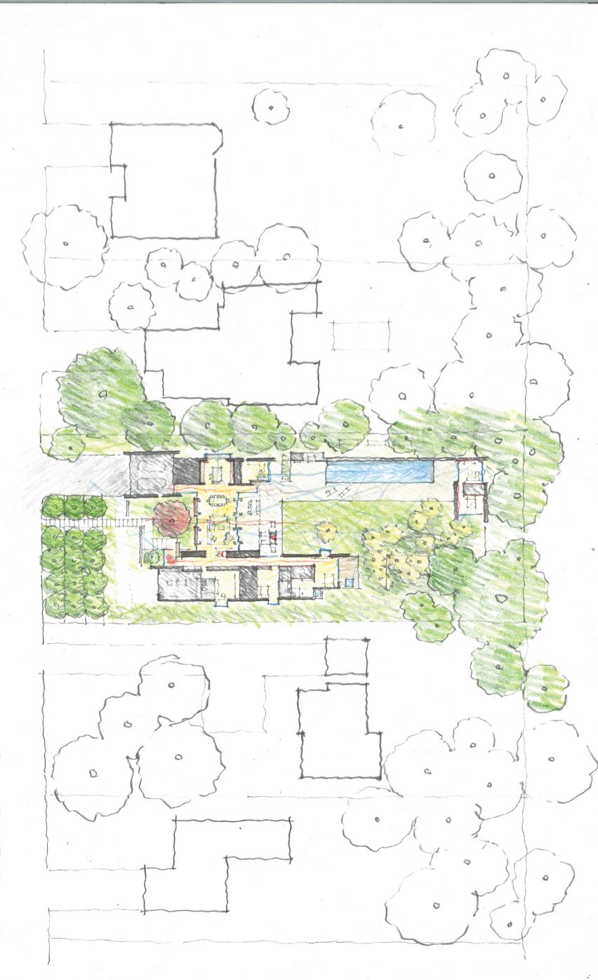 Drawing of Los Altos Residence by Bohlin Cywinski Jackson