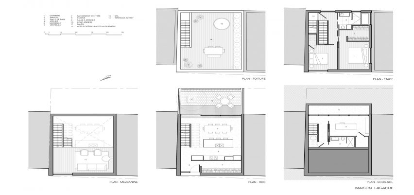 Plan for Maison Lagarde by LA Shed Architecture