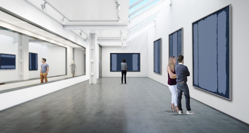 Galleries beneath Zaha Hadid's building on the Highline, by Related