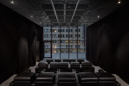 Interior of amenities of 56 Leonard by Herzog & de Meuron