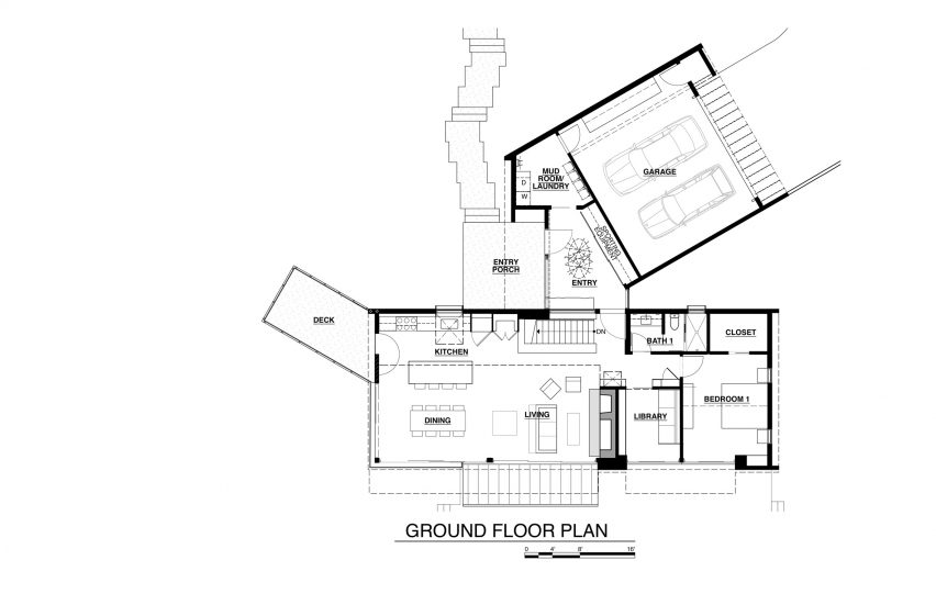 Plan of Alpine Meadows Cabin by Studio Bergtraun