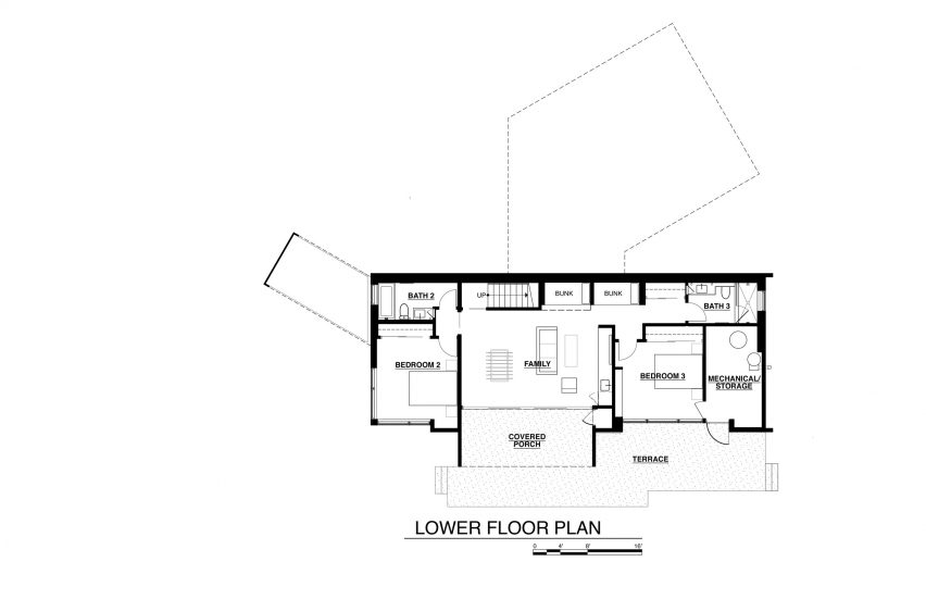 Plan of Alpine Meadows Cabin by Studio Bergtraun