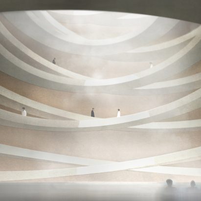 Studio MRDO and Studio LaM envision underground bathhouse between North and South Korea