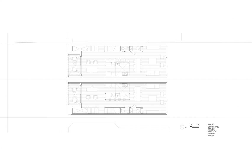 Plan of Double Duplex by Batay-Csorba Architects